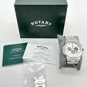 H4014 ROTARY REGENT 腕時計 アナログロータリー リージェント クオーツ メンズ クロノグラフ ROTARY GB05450/59 サンレイシルバー 稼働品の画像2