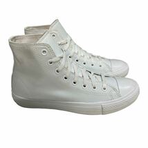 BC879 CONVERSE コンバース メンズ ハイカットスニーカー US7 25.5cm ホワイト フェイクレザー 美品_画像3