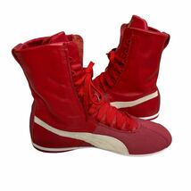 BC921 PUMA プーマ Eskiva Hi Remaster レディース ボクシングシューズ スニーカー US9 25.5cm レッド ホワイト_画像5