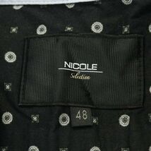 NICOLE Selection ニコル セレクション 通年 総柄★ 長袖 スリム シャツ Sz.48　メンズ 黒　A4T00914_1#C_画像5