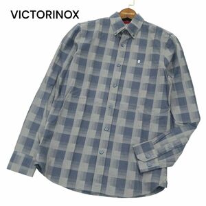 【新品 未使用】 VICTORINOX ビクトリノックス 通年 SLIM FIT ロゴ刺繍 長袖 ボタンダウン チェック シャツ Sz.XS　メンズ　A4T00924_1#C