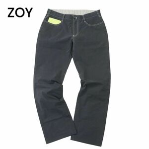 ZOY ゾーイ 通年 切替★ ストレート スラックス パンツ Sz.82　メンズ グレー ゴルフ 日本製　A4B00704_2#R