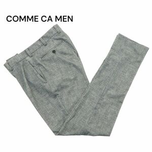 22SS★ COMME CA MEN コムサ メン 通年 モナリザ マイクロハウンドトゥース スラックス パンツ Sz.S　メンズ グレー　A4B00599_2#R