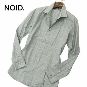 NOID. ノーアイディー 通年 長袖 スリム★ グレンチェック シャツ Sz.2　メンズ グレー　A4T01116_2#C