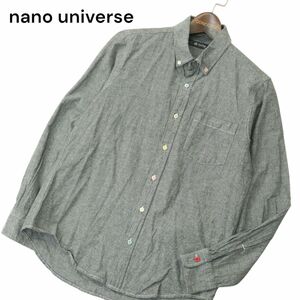 nano universe ナノユニバース 通年 カラフルボタン★ 長袖 ボタンダウン シャツ Sz.S　メンズ グレー　A4T01120_2#C