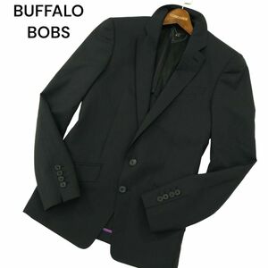 BUFFALO BOBS バッファローボブス 通年 背抜き★ スリム アンコン テーラード ジャケット Sz.2　メンズ 黒　A4T01164_2#O