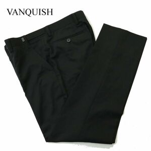 VANQUISH ヴァンキッシュ 通年 アジャスター付き★ ストレッチ テーパード スラックス パンツ Sz.S　メンズ 黒　A3B05448_B#R