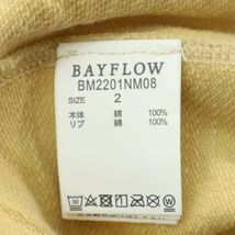 22SS★ BAYFLOW ベイフロー 加工 バックプリント★ オーバーサイズ スウェット プルオーバー トレーナー Sz.2　メンズ 黄色 　A4T01351_2#F_画像7