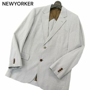 NEWYORKER Classic ニューヨーカー 通年 背抜き チェック★ アンコン テーラード ジャケット Sz.FL　メンズ 日本製　A4T01610_2#O