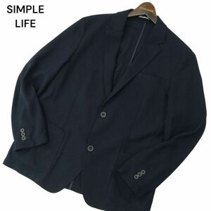 SIMPLE LIFE シンプルライフ レナウン 春夏★ 2B アンコン テーラード ジャケット Sz.L　メンズ ネイビー　A4T01615_2#M