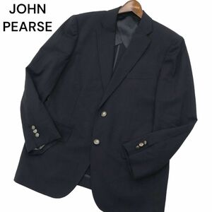 JOHN PEARSE ジョンピアース 通年 背抜き 刻印 銀ボタン★ テーラード ジャケット ブレザー 紺ブレ Sz.96AB5　メンズ 紺　A4T01648_2#O