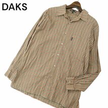 DAKS GOLF ダックス ゴルフ 通年★ 長袖 チェック シャツ Sz.L　メンズ 日本製　A4T01636_2#C_画像1