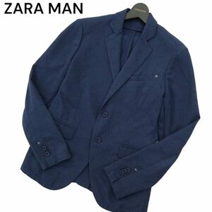 ZARA MAN ザラ マン 通年★ アンコン テーラード ジャケット Sz.46　メンズ ネイビー　A4T01686_2#O