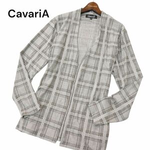 CavariA キャバリア 通年 チェック★ カーディガン 羽織り ガウン Sz.46　メンズ グレー　A4T01673_2#O