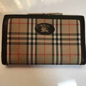 Burberry 二つ折り財布　がま口　バーバリー　ノバチェック レディース　ブランド　ブラウン