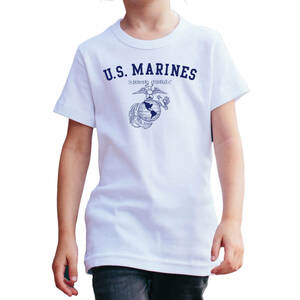 【6oz】【140】 MARINES AR【ホワイト-紺】YOUTH-S/ GILDAN男女兼用/2203 売