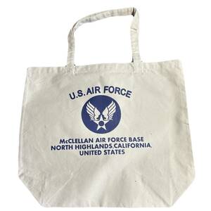 【12oz BAG】 【 LARGE】 U.S.AIR FORCE【トート】【男女兼用】【生成り-紺】【BAG.】]【B/【SALE.】]【WH b