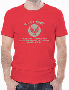 【6oz】【S】AIR FORCE AR【レッド-灰】SMALL/ GILDAN男女兼用/2192 売