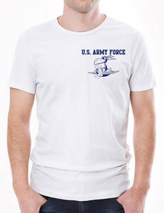 【6oz】【S】ARMY FORCE ZPR【ホワイト-紺】SMALL/ GILDAN男女兼用【STCK.】]【ST/【新品.】]【N/2224