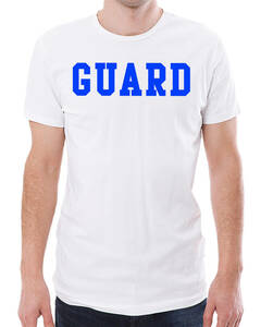 【6oz】【L】GUARD R【ホワイト-青】LARGE/ GILDAN男女兼用/2192 売