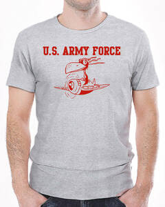 【6oz】【S】ARMY FORCE R【グレー-濃赤】SMALL/ GILDAN男女兼用/2192 売