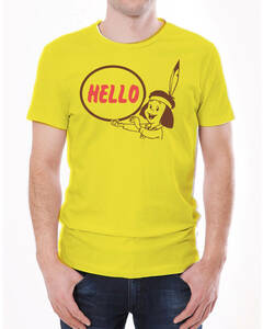 【6oz】【S】MESSA HELLO AR【イエロー-赤茶】SMALL/ GILDAN男女兼用/2265 売