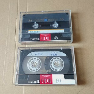 カセットテープ ハイポジションテープ HIGH POSITION TDK SA46×1本,maxell UDⅡ46×1本 中古品※本体とインデックスが合っておりません。