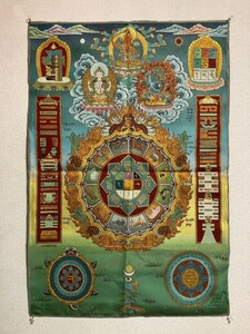 タンカ刺繍　壇城　／曼荼羅　タンカ　仏教　チベット密教　チベット　仏教美術　チベット仏教　仏画