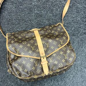 ★1円スタート★LOUIS VUITTON ルイヴィトン モノグラム ソミュール35 M42254シリアルAR0941 ショルダーバッグ トートバッグブラウン 茶色