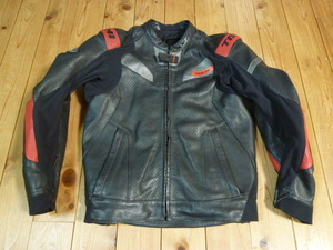 * prompt decision super-discount liquidation * free shipping * mesh *RS Taichi RSJ833 Y59400- GPXlapta- leather jacket black / red size L EU 50