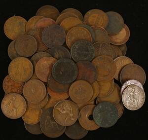 外国コイン 大型銅貨 1862~1945年 100枚 まとめて おまとめ 大量 海外コイン 香港 帝政 古銭 コイン 硬貨