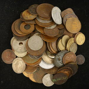 海外貨幣 100枚 まとめて おまとめ アンティーク 外国コイン 古銭 銅貨 古めのお金 大量 海外コイン コイン 硬貨