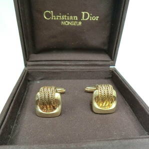 34763◆Christian Dior クリスチャンディオール カフスボタン ゴールド CD ロゴの画像1