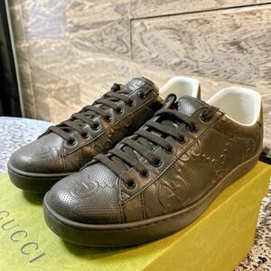 GUCCI グッチ シマ レザー シューズ スニーカー モノグラム