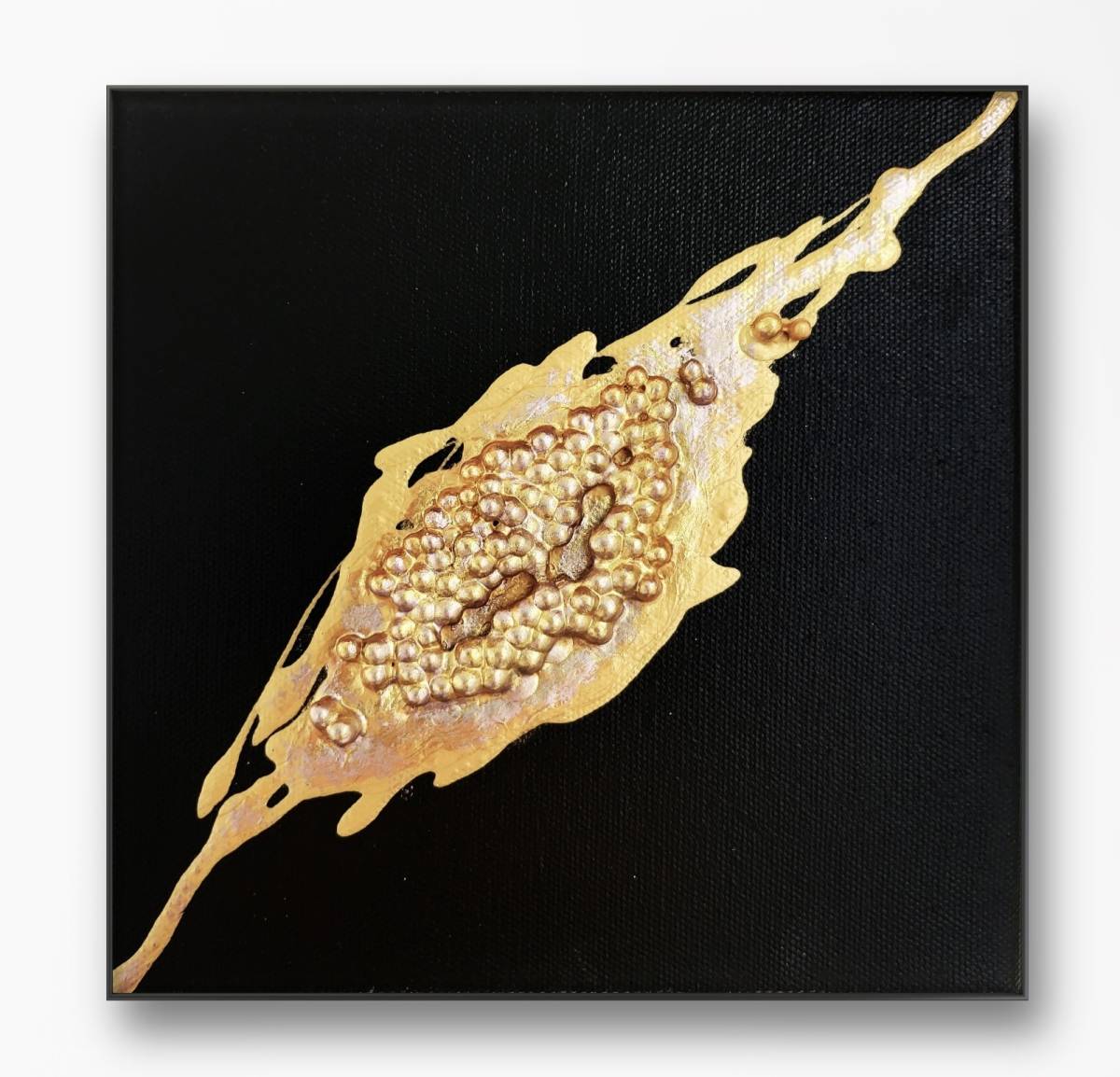 Big Bang I - Abstraktes Gemälde 18 x 18 cm Nur ein Originalgemälde Textur 3D Inneneinrichtung Geschenk Stilvoll Modern Zeitgenössische Kunst Designer, Kunstwerk, Malerei, Acryl, Schnittwunde
