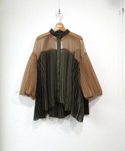 ★2020年　sacai/サカイ　*シアープリーツ　スタンドカラーブラウス/size;1*　古着のgplus広島　2402r1