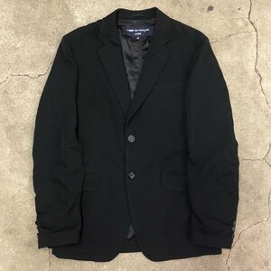 AD2021 COMME des GARCONS HOMME BLACK ウールギャバジャケット XS コムデギャルソンオム ブラック