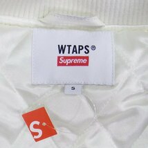 未使用品 Supreme Wtaps Varsity Jacket White S シュプリーム ダブルタップス スタジャン 袖レザー_画像5