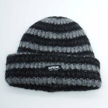 未使用品 Supreme Loose Stripe Beanie Black シュプリーム ビーニー ニットキャップ_画像1