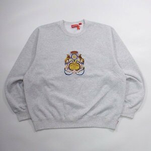 未使用品 23ss Supreme Crest Crewneck Grey XL シュプリーム クルーネック スウェット グレー