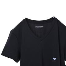 未使用 EMPORIO ARMANI GAプリント Vネック Tシャツ 46 ブラック エンポリオアルマーニ KL4BUCHS27_画像3