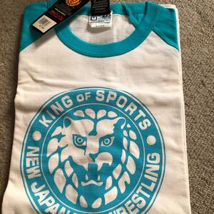 新日本プロレスTシャツ ライオンマーク水色　オカダカズチカ　内藤哲也　アントニオ猪木