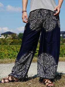 * ethnic Aladdin pants ba lock print including carriage * new goods C* Asian monkey L yoga unisex room wear 