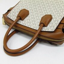 着物10 MICHAEL KORS マイケル・コース MK柄 2way ハンド/ショルダーバッグ アイボリー系 / ブラウン レディース ブランド品 ☆☆☆_画像8