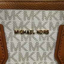 着物10 MICHAEL KORS マイケル・コース MK柄 2way ハンド/ショルダーバッグ アイボリー系 / ブラウン レディース ブランド品 ☆☆☆_画像3