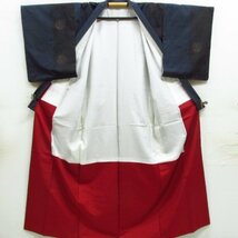 ★着物10★ 1円 絹 着物 大島紬 毬 袷 身丈171cm 裄66.5cm [同梱可] ☆☆_画像8