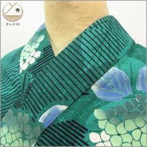 ★着物10★ 1円 木綿 浴衣 紫陽花 身丈152cm 裄63cm [同梱可] ☆☆_画像1