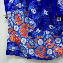 ★着物10★ 1円 化繊 子供着物 女の子用 ジュニア用 縮緬 袷 身丈131cm 裄48cm [同梱可] ☆☆_画像7