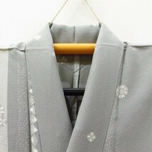 ★着物10★ 1円 絹 小紋 雪の結晶 単衣 身丈156cm 裄68cm [同梱可] ☆☆_画像8