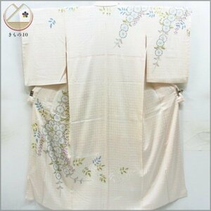 ★着物10★ 1円 絹 訪問着 辻が花調 袷 身丈164cm 裄65cm [同梱可] ☆☆